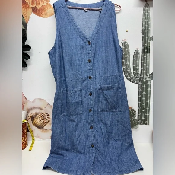 Old Navy Blue Denim Midi Dress - Picture 4 of 16